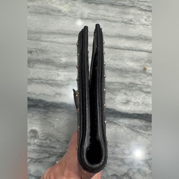 Kate Spade New York Black Pebbled Leather Double Zip BiFold Wallet - Picture 4 of 10